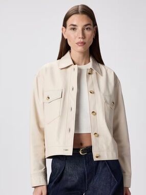 Quince White Leather Jacket